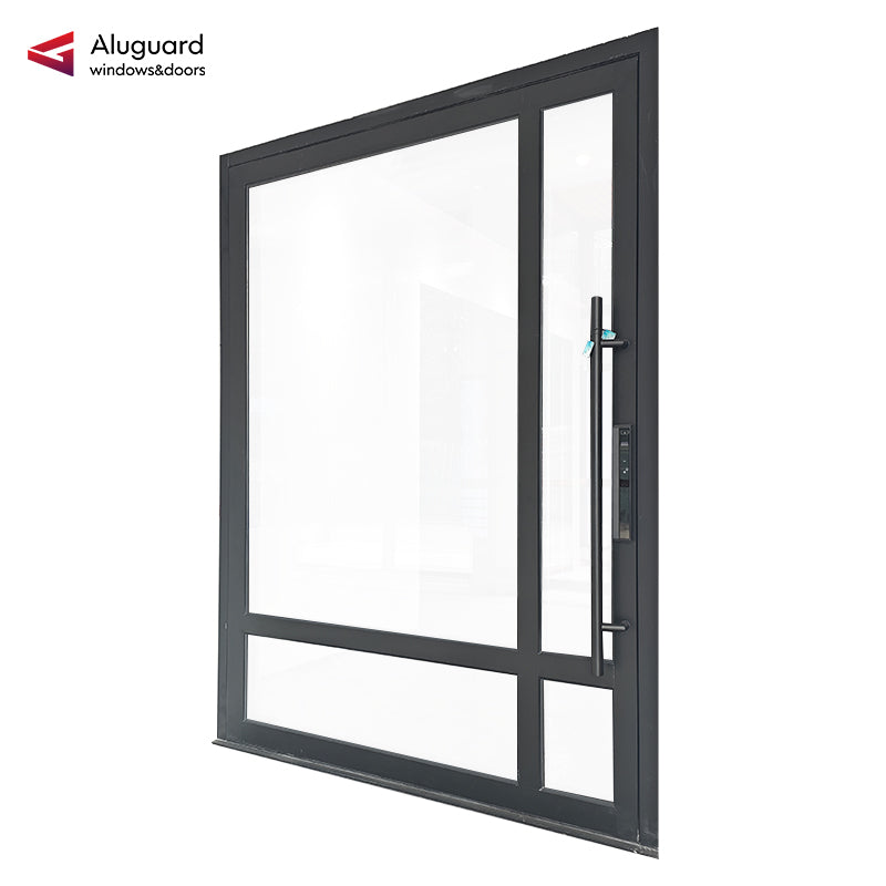 95 Customized Minimalist Aluminum Glass Patio Pivot Doors