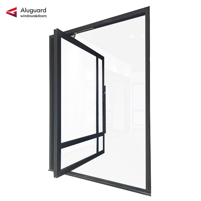 95 Customized Minimalist Aluminum Glass Patio Pivot Doors