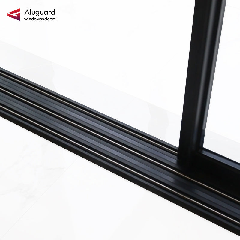 138 Customized Minimalist Slim Aluminum Frame Double glass Exterior sliding Panoramic Door