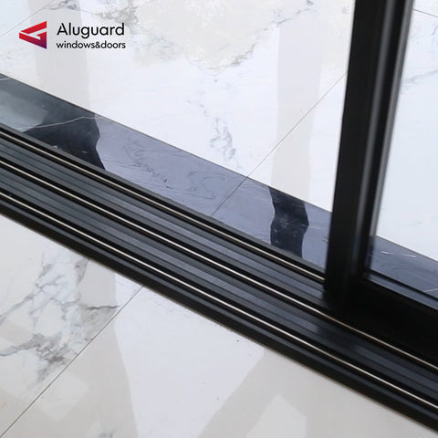 138 Customized Minimalist Slim Aluminum Frame Double glass Exterior sliding Panoramic Door