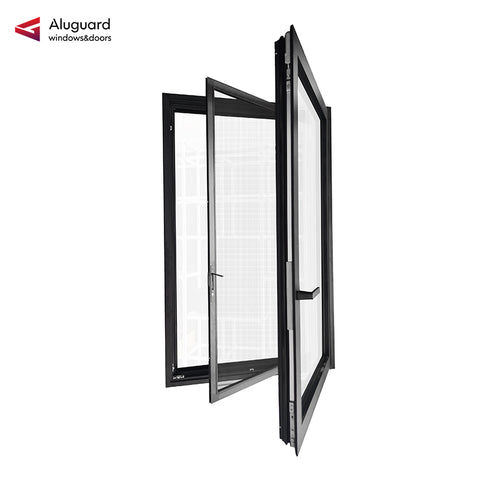 90 High-Performance Modern Dual Action Aluminum Window with Tilt & Turn Opening System