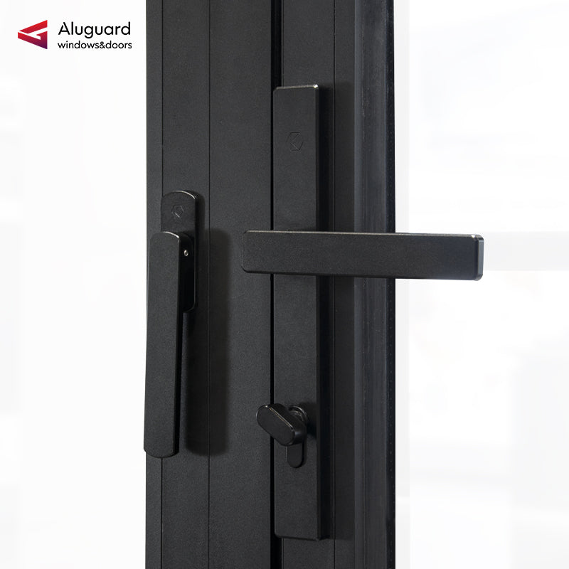 75 Minimalist Slim Aluminum Frame Double Glass Exterior Folding Door With 4 Panels