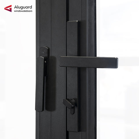 75 Minimalist Slim Aluminum Frame Double Glass Exterior Folding Door With 4 Panels