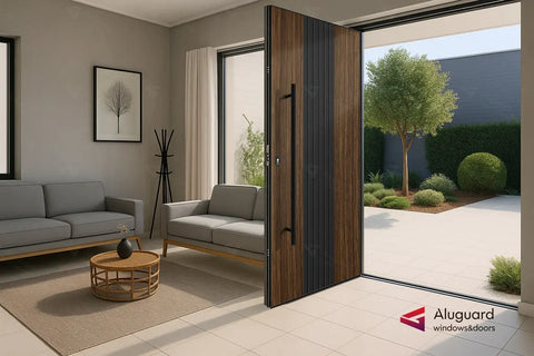 Customized Modern Aluminum Panel Pivot Entrance Front Doors