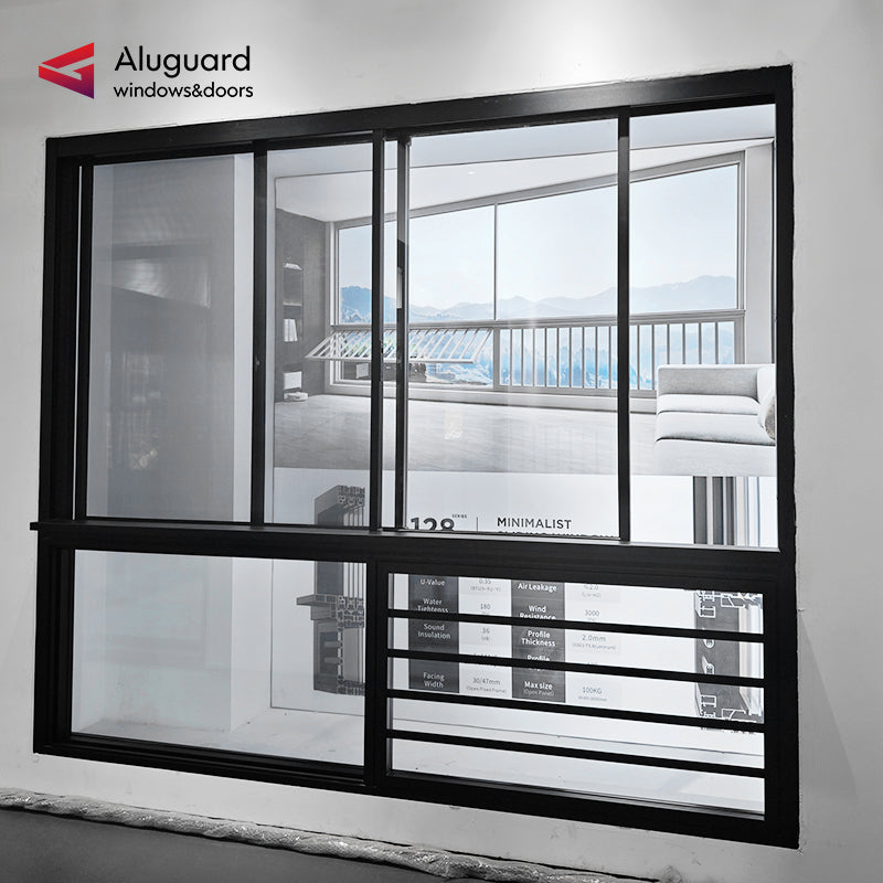 128 Luxury Minimalist Aluminum Sliding Window Design with Narrow Frame & Wide Viewing Area