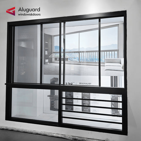 128 Luxury Minimalist Aluminum Sliding Window Design with Narrow Frame & Wide Viewing Area
