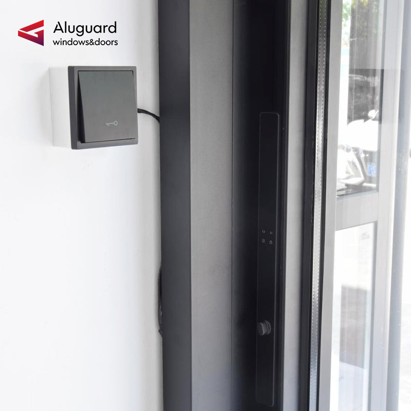 138 Customized Minimalist Slim Aluminum Frame Double glass Exterior sliding Panoramic Door