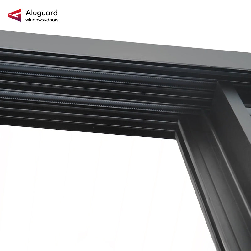 138 Customized Minimalist Slim Aluminum Frame Double glass Exterior sliding Panoramic Door