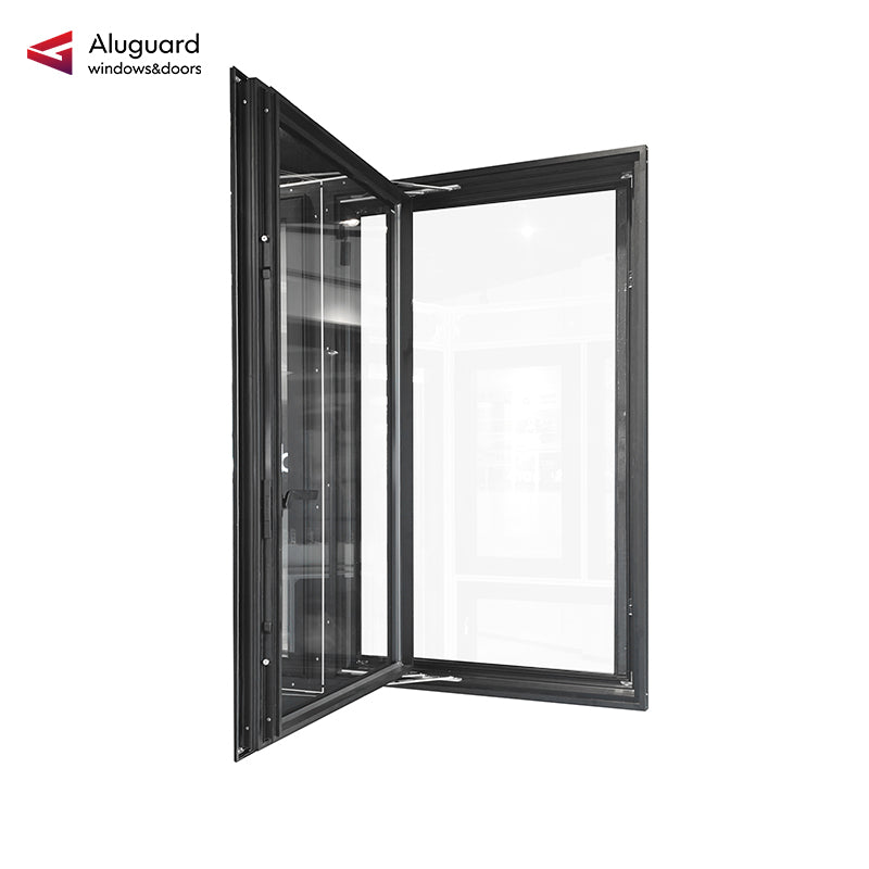 120 Customized Modern Aluminum Casement Window with Slim Frame & Large Glass Design