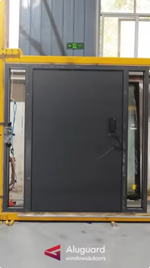 Modern Aluminum Pivot Entry Door with Smart Lock System