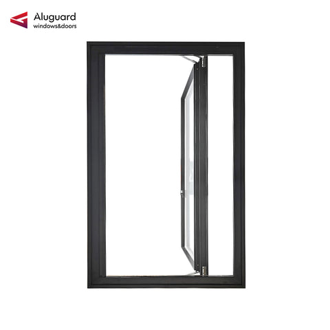 120 Customized Modern Aluminum Casement Window with Slim Frame & Large Glass Design