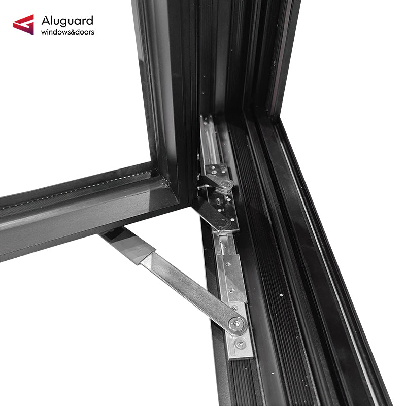 120 Customized Modern Aluminum Casement Window with Slim Frame & Large Glass Design