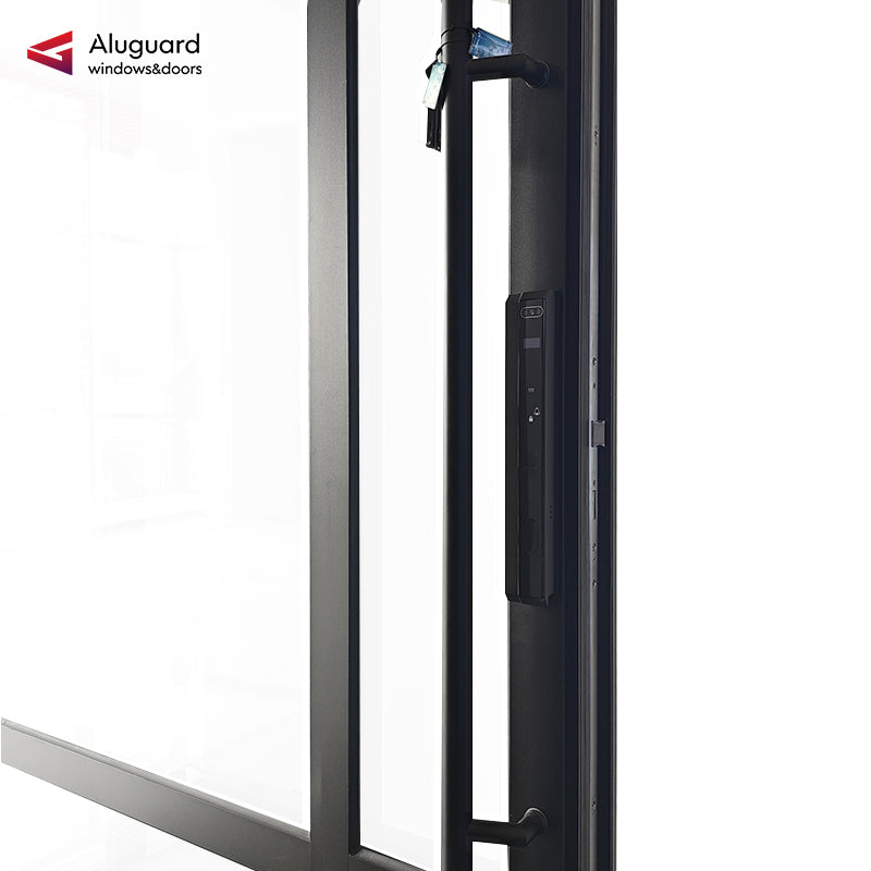 95 Customized Minimalist Aluminum Glass Patio Pivot Doors