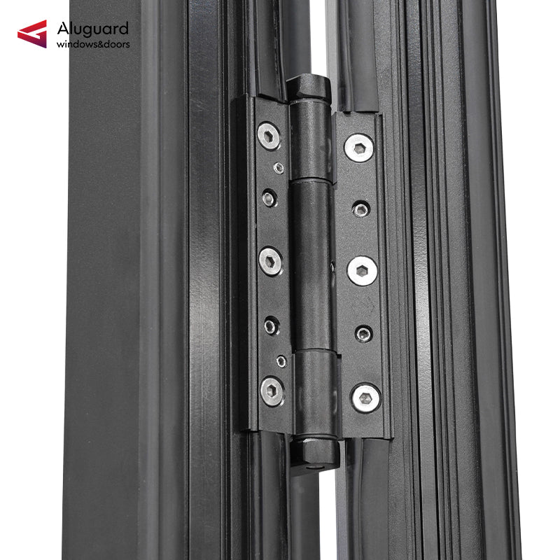 75 Minimalist Slim Aluminum Frame Double Glass Exterior Folding Door With 4 Panels