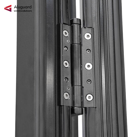 75 Minimalist Slim Aluminum Frame Double Glass Exterior Folding Door With 4 Panels