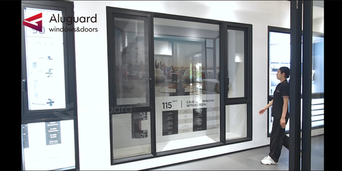 Modern Custom Aluminum Window System with Narrow Frame & Large Clear Glass Panels