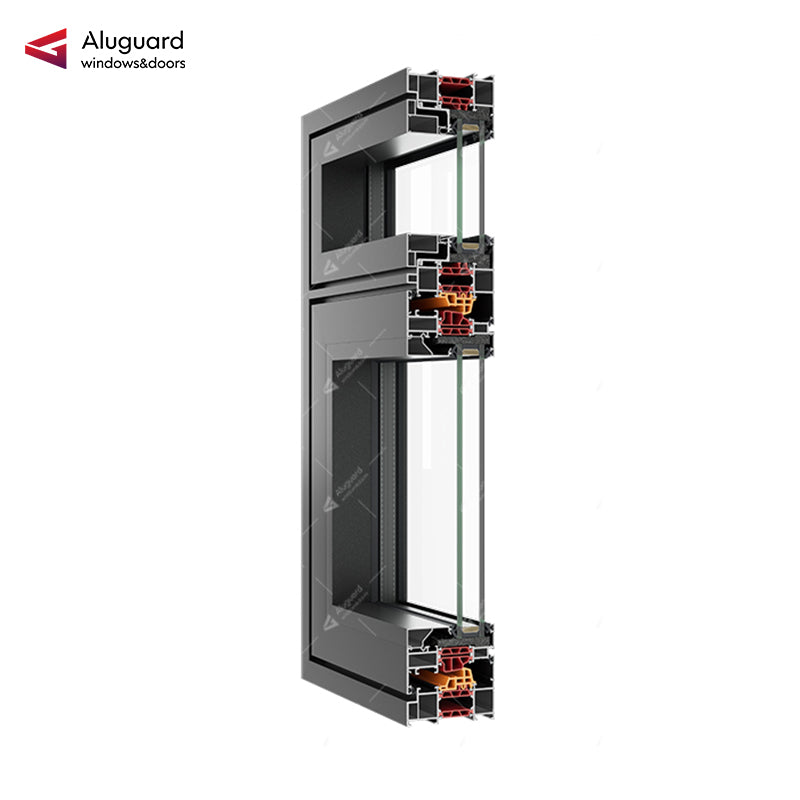 90 High-Performance Modern Dual Action Aluminum Window with Tilt & Turn Opening System