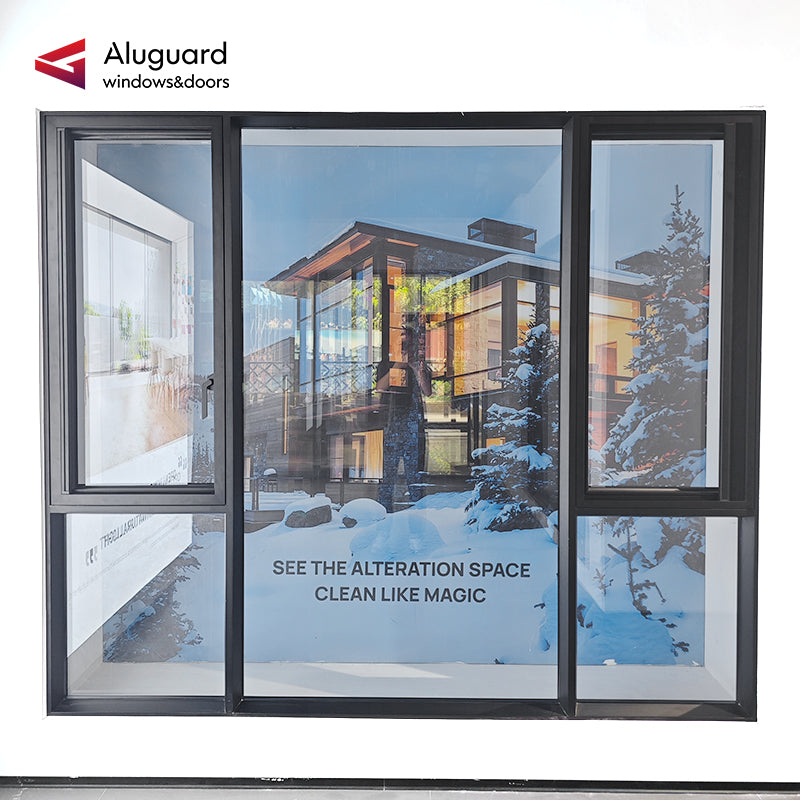Customized Modern Aluminum Casement Window with Slim Frame & Large Glass Design
