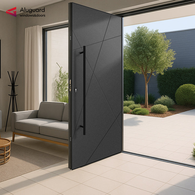 Customized Modern Aluminum Panel Pivot Entrance Front Doors