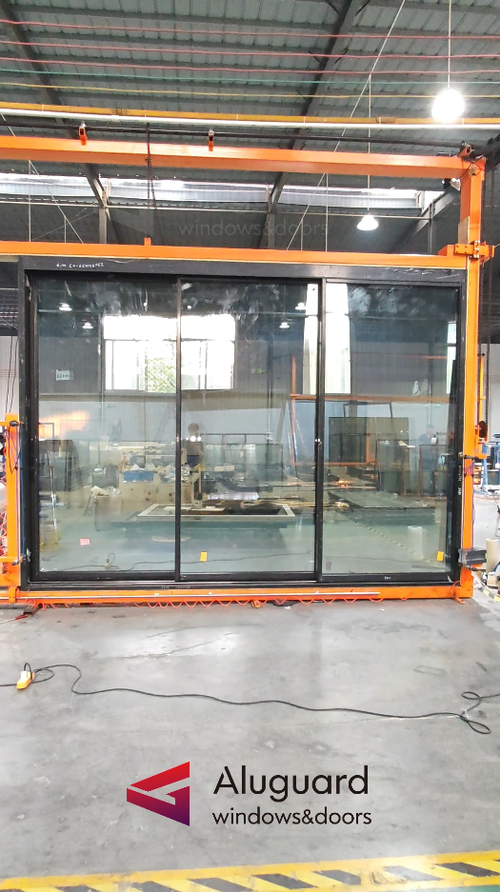Luxury Automatic Aluminum Sliding Door with Smart Lock for Modern Villas