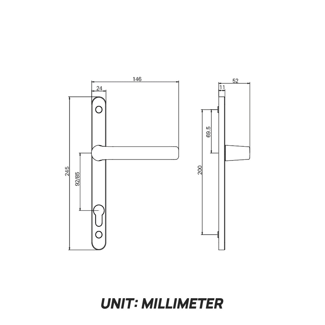 Handle for 75 series Aluminum Folding Door