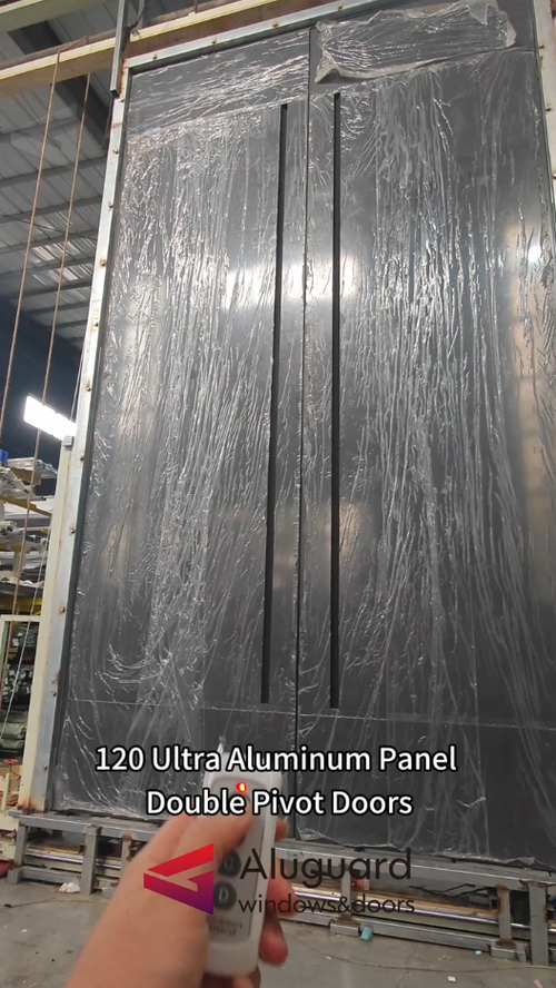 120 Ultra Aluminum Panel Double Pivot Door