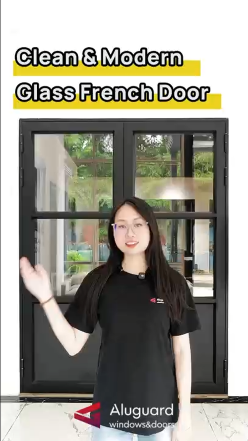 75 Customized Minimalist Aluminum Glass Patio Casement Hinged Doors